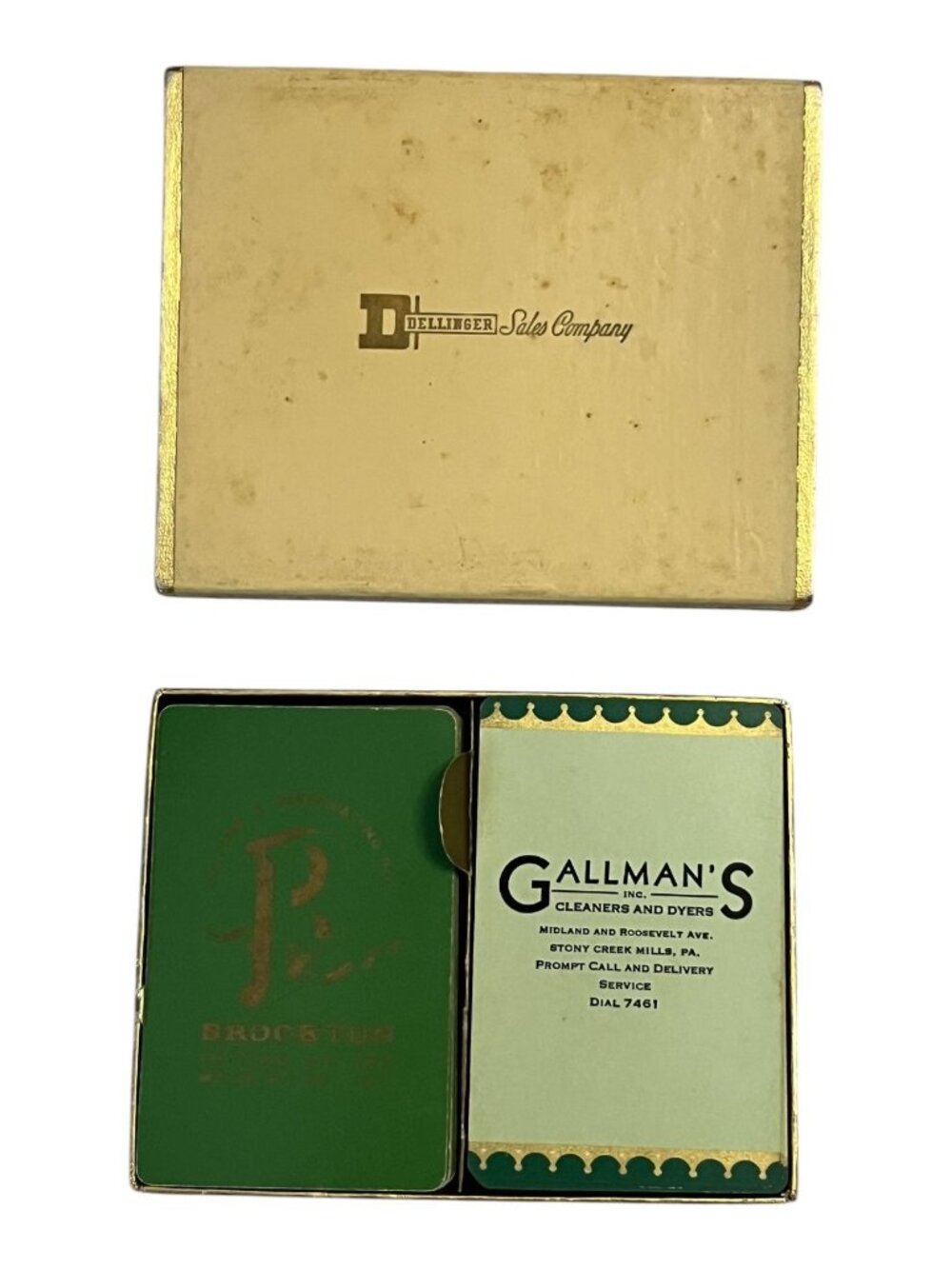 Vintage 1950s Advertising Playing Cards – Gallman’s & Brockton Cutting Die